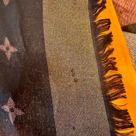 LV Monogram So Shine Silk/GoldenScarf/Shawl 100%Authentic Box included - Picture 12 of 14